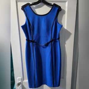 Elegant Blue and Black Mini Dress